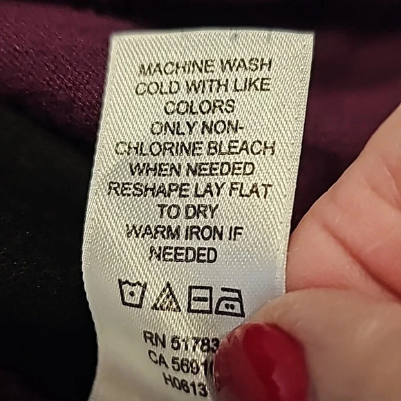 Maurices Purple Cowl neck Sweater with black stripe on each side - Picture 7 of 8